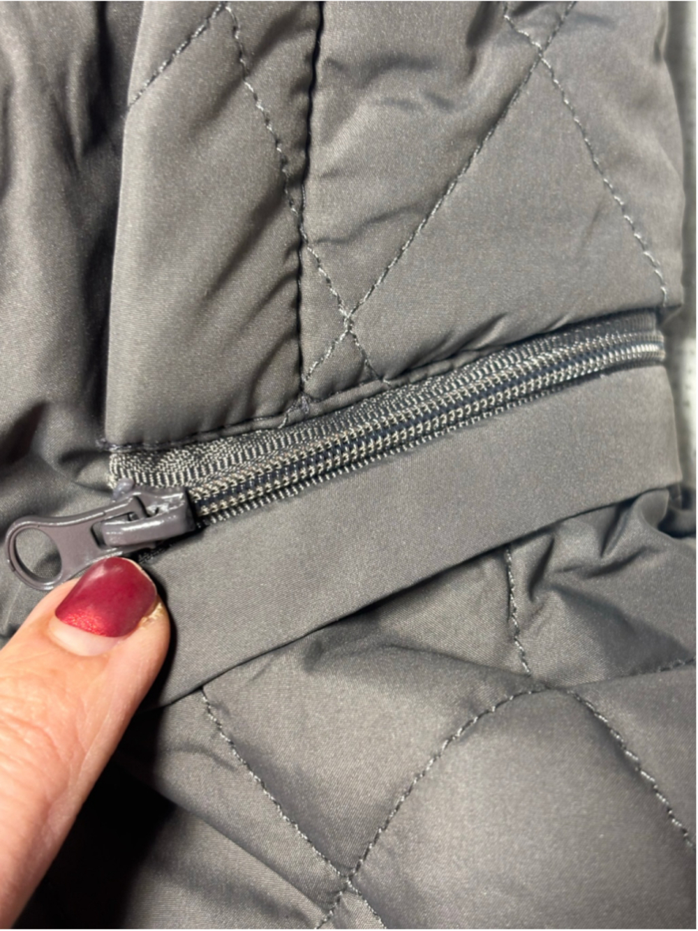 LRL Ralph Lauren Grey Quilted Hooded Coat Jacket Medium EUC Preppy Quiet Luxury - Picture 6 of 14